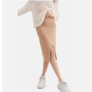 Free People Skyline MIDI Skirt XS NWT Camel